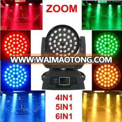 rgbwauv 6in1 led moving 36 12w zoom stage light